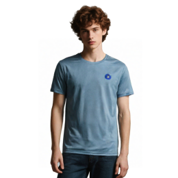 【Custom Gray-Blue Contrast Short-Sleeve T-Shirt】|Hong Kong Police College|Crew neck design|Short-sleeve cut|Left chest circular printed badge|Gray contrast shoulder panels|Trainee Officer|Short-Sleeve T-Shirt Supplier T1190 【Custom Gray-Blue Contrast Short-Sleeve T-Shirt】|Hong Kong Police College|Crew neck design|Short-sleeve cut|Left chest circular printed badge|Gray contrast shoulder panels|Trainee Officer|Short-Sleeve T-Shirt Supplier T1190